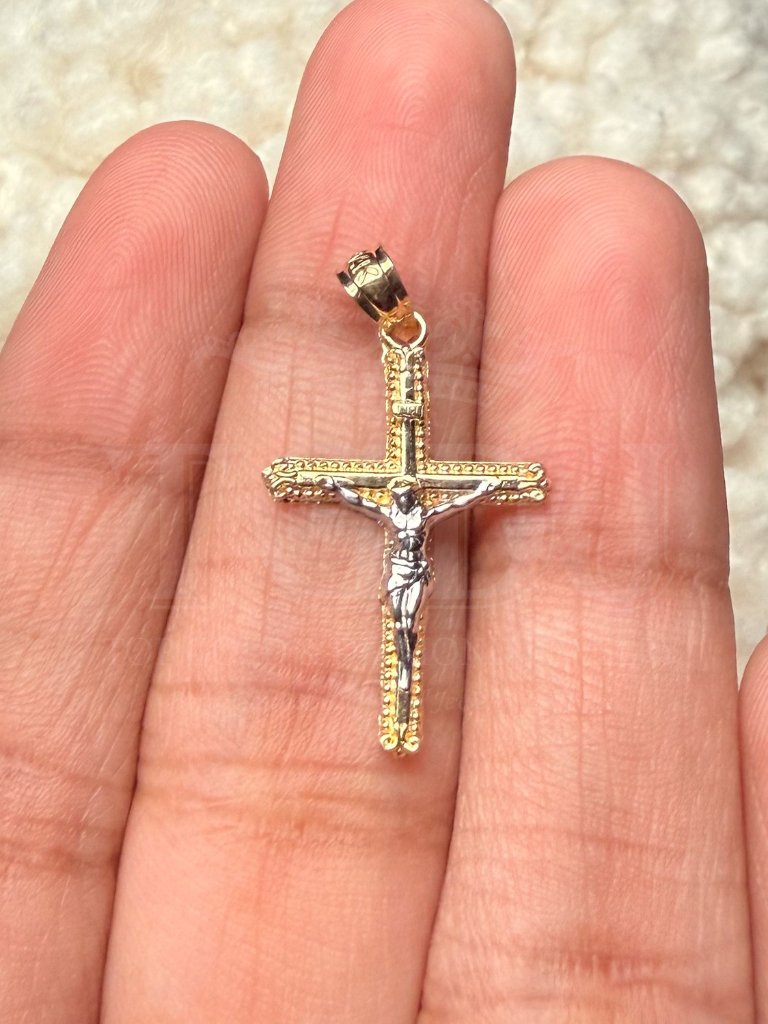 14k Two Tone Gold Crucufix Pendant 14k Two Tone Gold Crucufix Pendant